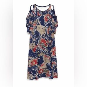 Spin USA Floral Cold Shoulder Dress